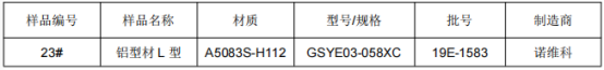 地铁L型铝合金成分分析