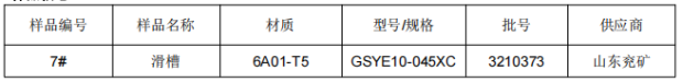 地铁铝合金滑槽成分分析