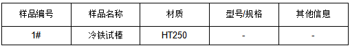 HT250冷铁试棒成分分析 HT250冷铁试棒成分分析