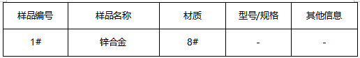 8#锌合金成分分析
