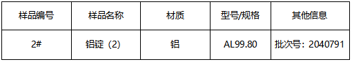 铝锭成分分析 铝锭成分分析