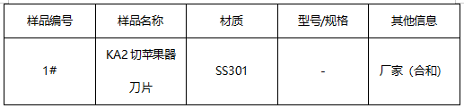 不锈钢切苹果器刀片成分分析 不锈钢切苹果器刀片成分分析