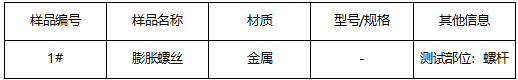膨胀螺丝金属成分分析 膨胀螺丝金属成分分析