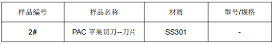 SS301不锈钢成分分析苹果三角形切刀