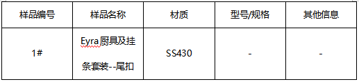 厨具挂条尾扣牌号鉴定 厨具挂条尾扣牌号鉴定