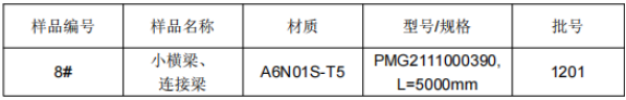 高铁连接梁铝合金成分分析