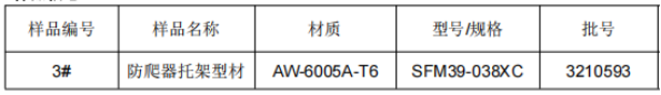 防爬器托架铝型材成分分析