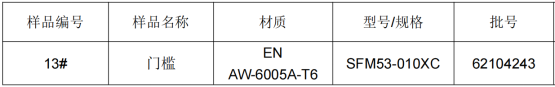 轻轨门槛铝合金成分分析