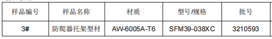 防爬器托架铝型材成分分析
