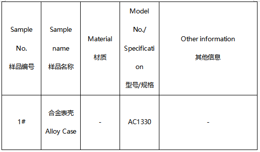 合金表壳化学成分分析 合金表壳化学成分分析