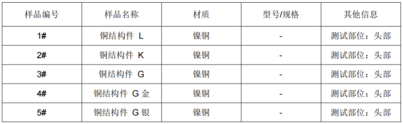 镍铜结构件G成分测试