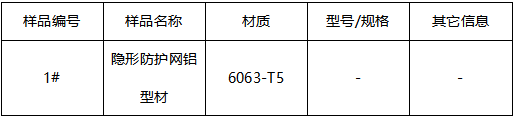 隐形防护网铝型材成分分析 隐形防护网铝型材成分分析