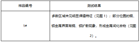 铜铝焊接连接管金相组织测试 铜铝焊接连接管金相组织测试
