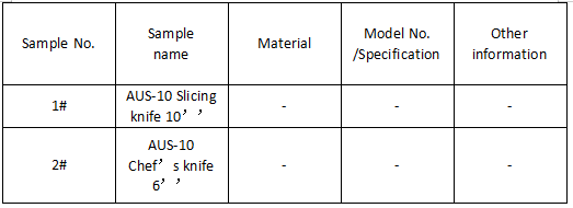 AUS-10 厨师刀维氏硬度测试 AUS-10 厨师刀维氏硬度测试